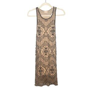 Stunning Beaded Sheer Cocktail Dress Womens S Flapper Formal Embellished Fancy